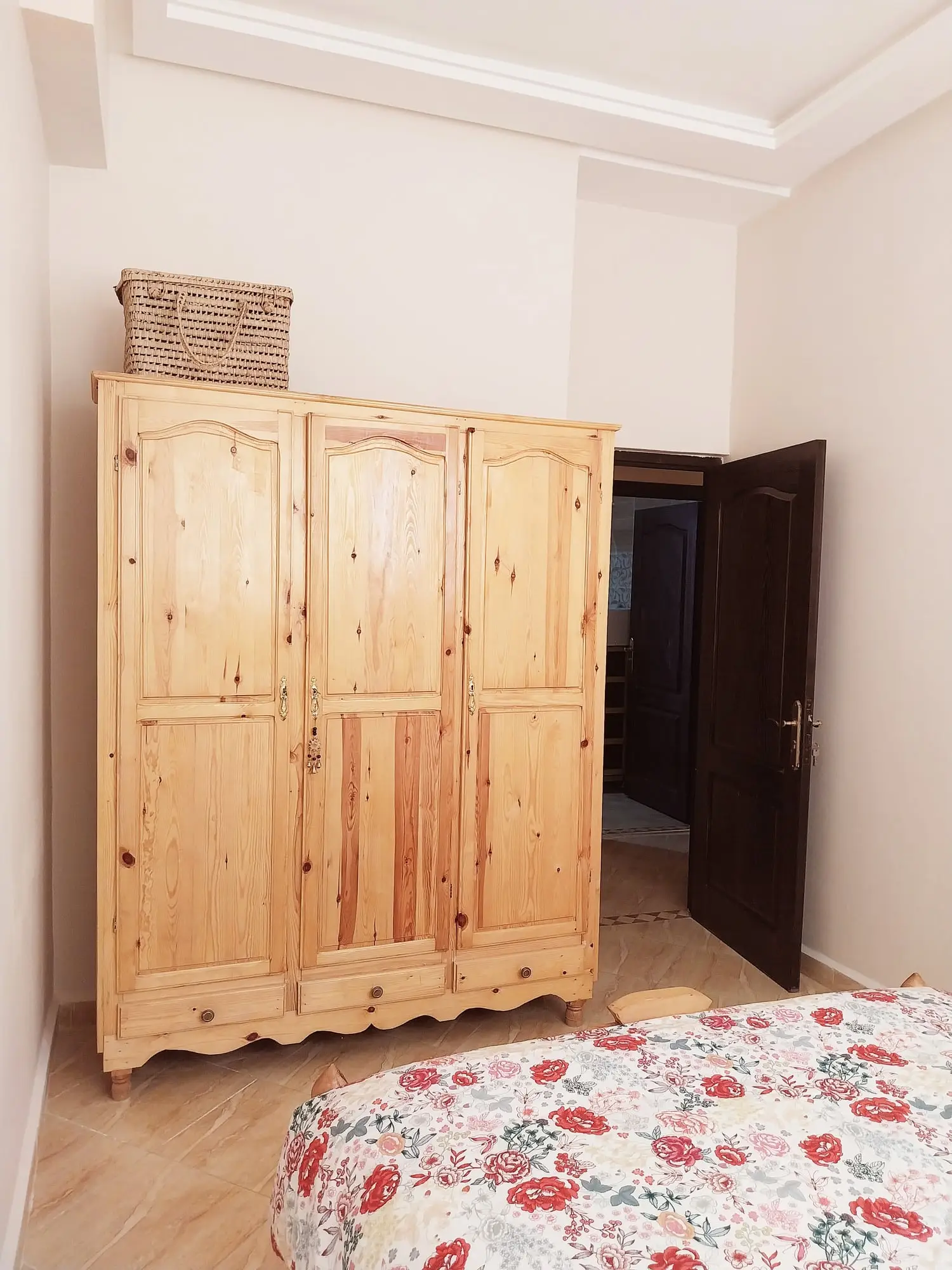 Pine wardrobe in the double bedroom