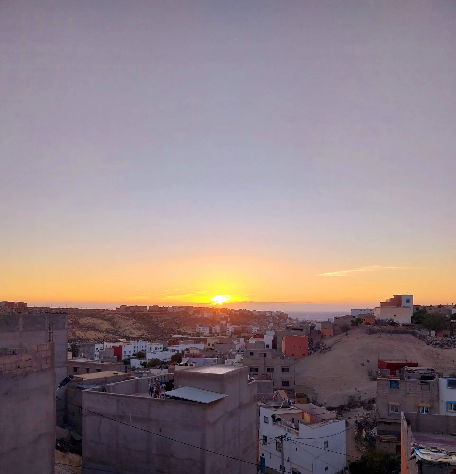 Sunset over the sea from the roof terrace
